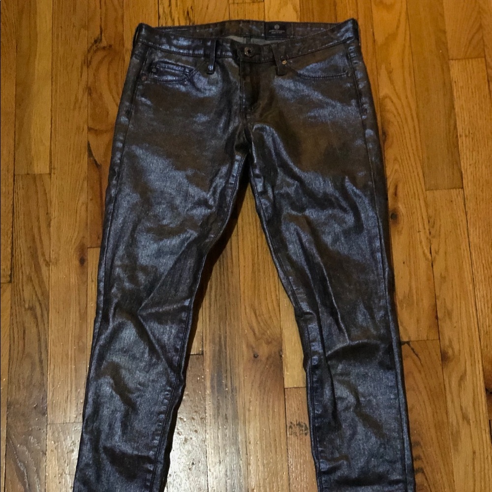 Shiny waxed Navy Blue AG Jeans